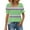 A-Green, variant on Summer Tops for Women Casual Ruffle Trim Sleeve Tops Loose Fit Striped Print Short Sleeve Square Neck T Shirts B-Pink