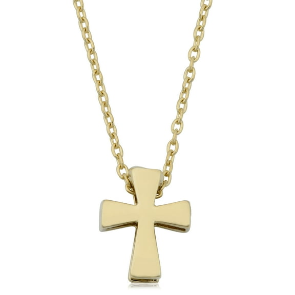KoolJewelry 10k Yellow Gold High Polish Cross Pendant on Adjustable Length Cable Chain Necklace