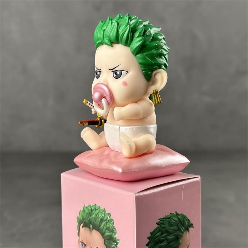 Newly Zoro Anime Figure Pacifier Baby Roronoa Zoro Figures 9cm/3.5inch Cosplay PVC Action Figure Statues Cake Topper Figure Decoration