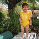 thumbnail image 3 of Shalofer Bebé Niñas Un Año Trajes Primer Cumpleaños Mameluco Lindo Volantes Sin Espalda Mono Con Diadema (Amarillo 6-12 Meses), 3 of 5