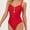 B_ Red, variant on PWPSG Crisscross Twist Front Swim Dress One Piece Swimsuit, Adjustable Strap with Flowy Hem for Pool Use Black S