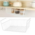 thumbnail image 3 of Under Shelf Storage Basket, Casewin Under Cabinet Hanging Metal Wire Storage Wire Basket Organizer Fit Dual Hooks for Kitchen Pantry Desk Bookshelf Cupboard (1pcs, White), 3 of 7
