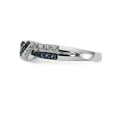 thumbnail image 3 of 14K White Gold Ring Band Diamond Round & Blue, Size 5, 3 of 5