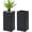 Black, variant on Set of 2 Tall Planters for Outdoor 24'' Wicker Tall Square Planter Box with Removable Liners Modern Planter for Indoor Outdoor Garden Patio Front Porch - Black
