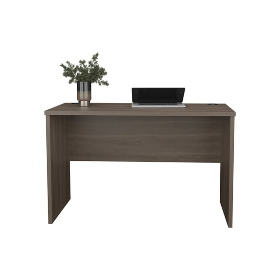 Knubmt 30" H Wood Writing Table Computer Desk for Living Room, Office, Dark Gray