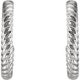 thumbnail image 3 of FB Jewels 14K White Gold 12mm Rope Design Hoop Earrings, 3 of 3