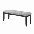 thumbnail image 4 of D1319 Light Grey Wooden Padded upholstered Bench, 4 of 7