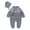 Grey, variant on Generic Breathable Sweaters for Children's Boy Girl Patchwork Knitted Sweater Baby Jumpsuit Romper Cotton Caps Hat Outfits Sets Clothes for Cute Fashion Soft Pullover(3-6 Months,Pink)
