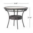 thumbnail image 2 of GDF Studio Rue Outdoor Wicker and Glass 5 Piece Dining Set, Multibrown, 2 of 7
