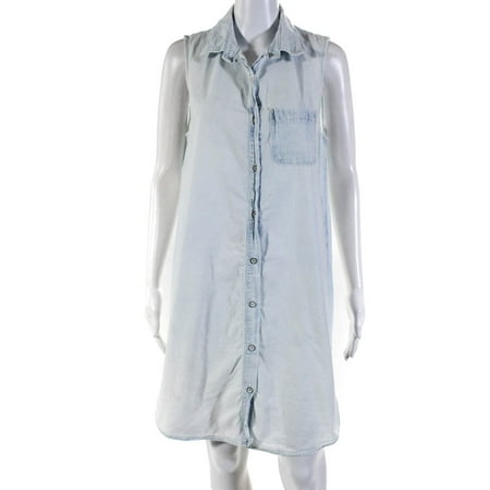

Pre-owned|Rag & Bone Jean Womens Collared Sleeveless Cotton Button Down Dress Blue Size M