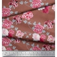 thumbnail image 3 of Soimoi Velvet Fabric Roses & Leaves Floral Printed Craft Fabric by The Yard 58 Inch Wide, 3 of 3