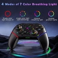 thumbnail image 3 of Switch Controller,Wireless Pro Controller with 1000mAh Battery/9 Colors RGB Light/Programmable/Dual Vibration/Gyro Sensor/Turbo/Wake-up Function,Game Controller for Switch/Lite/OLED/PC, 3 of 7
