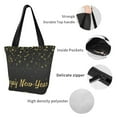 thumbnail image 3 of Goofa Happy New Year Pattern Tote Bags,Large Capacity Bag,Beach Tote with Zipper Closure, Large Capacity and Foam Padding, 3 of 6