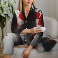 thumbnail image 6 of Lsque Shadows Behind Pattern Long Sleeve Pajama Set for Women - Soft 2-Piece Sleepwear and Loungewear Set with Pockets, Comfy Nightwear-X-Large, 6 of 7