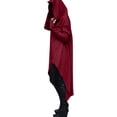thumbnail image 4 of WTOBBY Women's Loose Comfortable High Neck Long Sleeve Solid Color Long Hoodie Top, Casual Oversized Pullover Sweatshirt for Everyday,Wine 2XL, 4 of 5