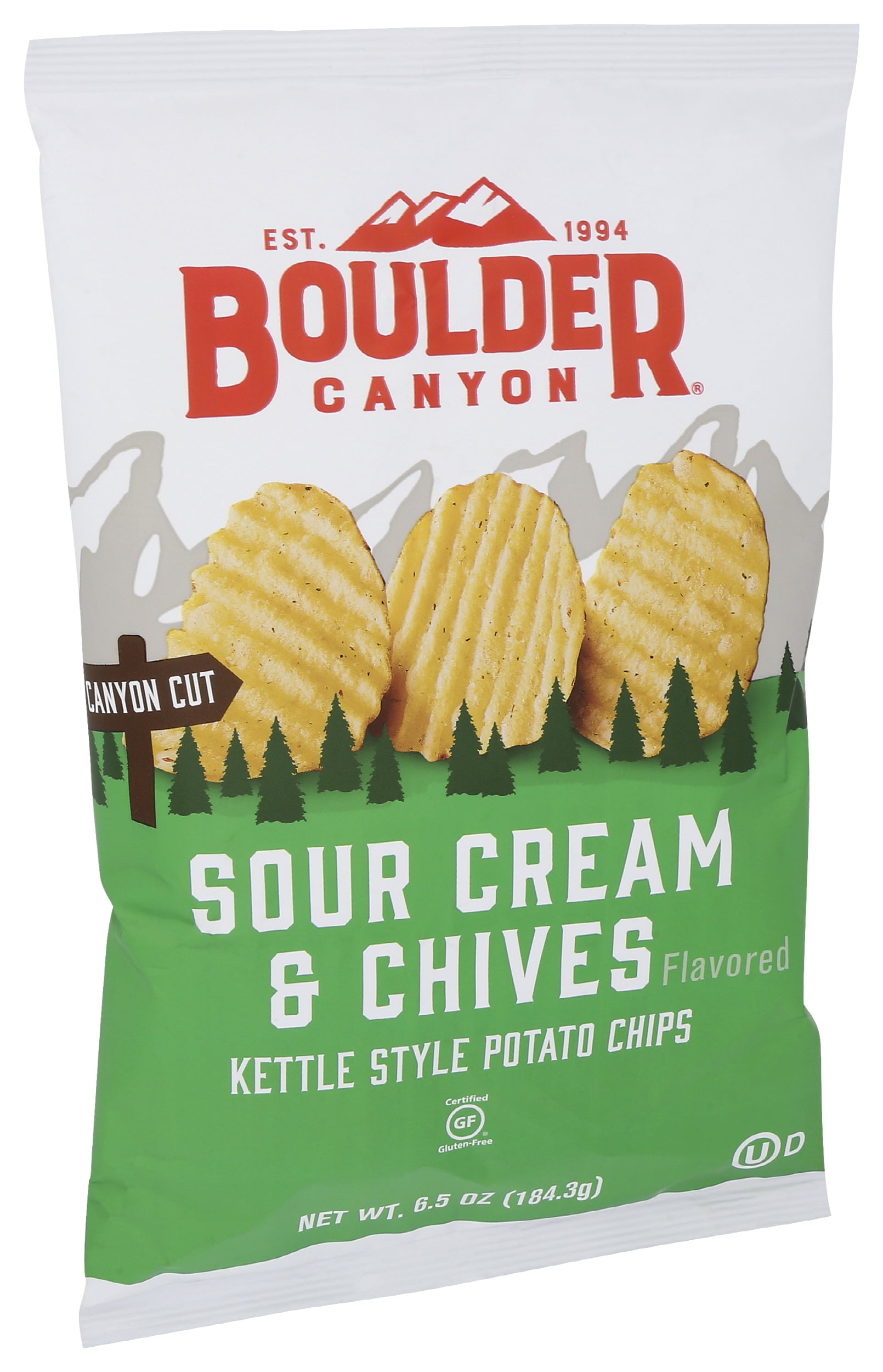 Pack of 12, Boulder Canyon Sour Cream & Chives Potato Chips, 6.5 oz