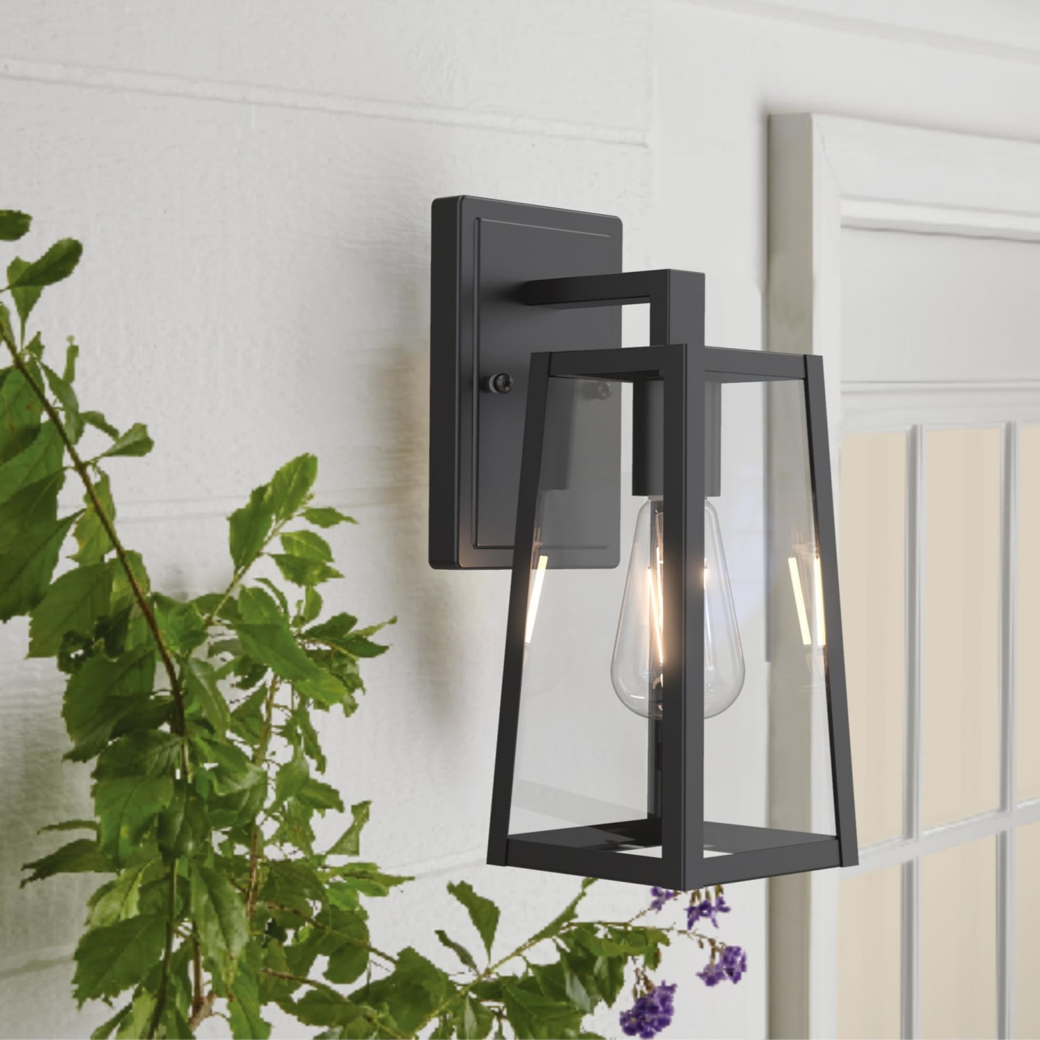 Better Homes & Gardens 12.5"H Modern Black Outdoor Wall Light, ST19 Bulb Not Included