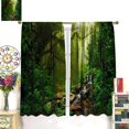thumbnail image 3 of Forest Blackout Curtains, Natural Tropical Waterfall Jungle River Rainforest Landscape Scenic Print, Bedroom Living Room Kitchen 42" W x 84" L, 3 of 6