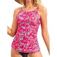 thumbnail image 1 of Charmo Women's High Neck Tankini Tops Only Tummy Control Swimsuit Top Ruched Swim Top Without Bottoms, 1 of 6