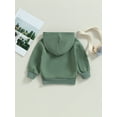 thumbnail image 4 of Canrulo Toddler Baby Boys Girls Hoodies Long Sleeve Pocket Hooded Sweatshirt Pullover Fall Winter Casual Tops Green 2-3 Years, 4 of 8