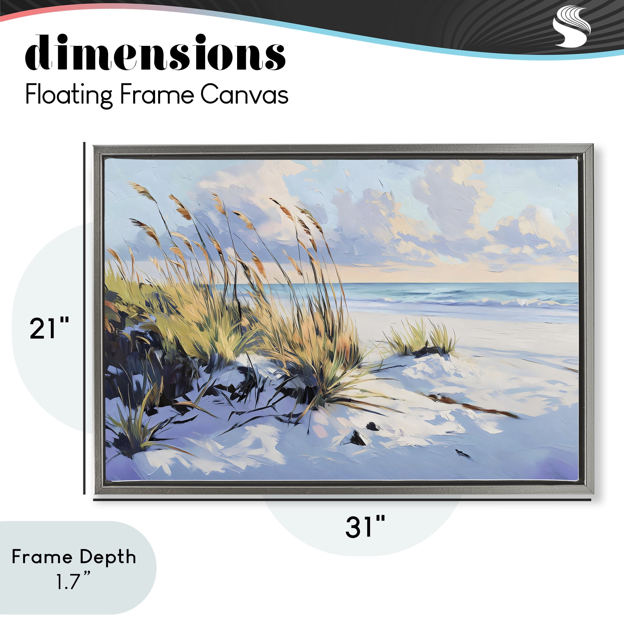 Stupell Industries Grassy Sand Dunes Beach Gray Framed Floater Canvas Wall Art, design by Gina Kelly