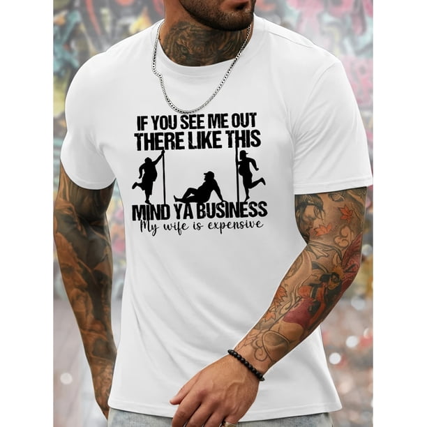 SI ME VES AHÍ AQUÍ ASÍ Y Camiseta con estampado gráfico de tres hombres, diseño gráfico novedoso para hombre, camisetas casuales y cómodas para el verano, ropa masculina para actividades diarias.