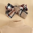 thumbnail image 6 of YWIYIUD InfantBaby Girl Clothes Sets 3PCS Fall Winter Ruffle Sleeve Ribbed Romper Plaid Mini Skirt Headband Set for Toddler Girls Bow Skirt with Headband Outfits InfantBaby Girl Clothing 0-3 Months, 6 of 8