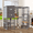 Gray, variant on TIMHAKA Catio Outdoor Cat Enclosure Large Wooden Cat House for Mulitiple Cats w/ Resting Box, Platform, Waterproof Roof & Large Door, White