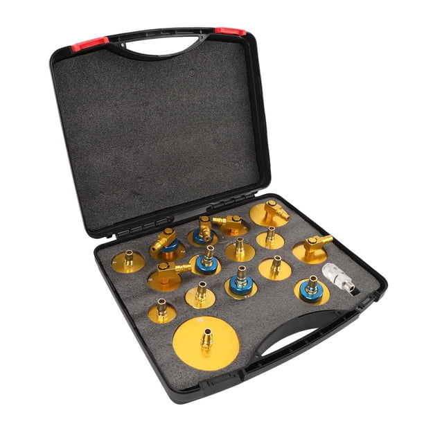 Kit de Herramientas de Purga de Cilindro Maestro, 17 Piezas de Holgazón de Fluido de Frenos kit de adaptador de hemorragias de freno anillo de goma de aluminio para el fluido de