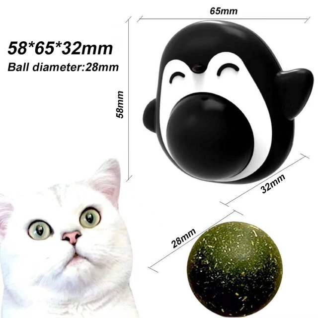 Juguetes Para Gatos Los juguetes para gatos con forma de pingüino promueven la digestión 360 Rotating Catnip Snack Suministros para mascotas Sywqhk Libre de BPA
