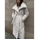 thumbnail image 5 of Abrigos de algodón de manga larga con cuello levantado para mujer, prendas de vestir acolchadas cálidas a prueba de viento, con cordones, a la moda, otoño e invierno, novedad de 2024, 5 of 5