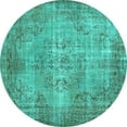 thumbnail image 1 of Ahgly Company Indoor Round Abstract Turquoise Blue Contemporary Area Rugs, 4' Round, 1 of 4