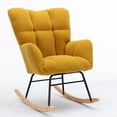 thumbnail image 1 of Modern Rocking Chair Teddy Upholstered Glider Rocker Rocking Accent Chair Padded Seat with High Backrest Armchair Comfy Side Chair for Living Room Bedroom Offices Yellow, 1 of 8