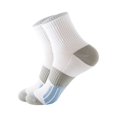 thumbnail image 2 of Helii Men's Basketball Crew Socks – Low Cut Athletic Sports Socks, Breathable Moisture Wicking Cushioned Training Socks for Running Gym, Reinforced Heel Toe Color Block Socks White,One Size, 2 of 5