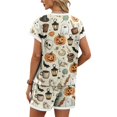 thumbnail image 4 of DORKASM Matching Halloween Pjs Sets for Woman Short Sleeve Sleepwear Pjs Shorts Set Complexion L, 4 of 4