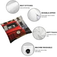 thumbnail image 4 of Acheng Throw Pillow Covers Vintage Red Grey Black Artwork Home Decor Throw Pillows England London Street Red Bus Car Telephone Booth Decorative Square Cushion Cover,2 Pcs White, 4 of 6