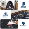thumbnail image 4 of Garvee 2'x6' Floral Runner Rug Modern Print Bordered Carpet, Washable Rug Non Slip Indoor Floor Mat for Hallway Bedroom Kitchen, Black, 4 of 6