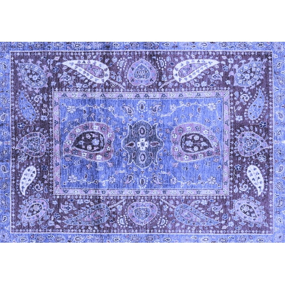 Ahgly Company Indoor Rectangle Oriental Blue Traditional Area Rugs, 8' x 10'