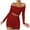 00 # Red, variant on REORIAFEE Womens Summer Outfits Disco Outfits Summer Women's Button Tight Sexy Two Piece Long Sleeve Off Shoulder Half Body Skirt Set Black L