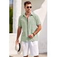 thumbnail image 2 of COOFANDY Mens Short Sleeve Button Down Shirts Casual Cotton Beach Summer Linen Textured Shirts?, 2 of 6