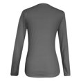 thumbnail image 4 of Camiseta básica de manga larga ajustada con botones de Color sólido a la moda para mujer Fridja  hkj914, 4 of 4