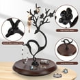 thumbnail image 4 of HUIMEYA Necklace Tree Stand with Creative Antler Design and Wooden Tray, Jewelry Organizer for Rings Earrings, Bedroom Dresser Decor, 4 of 6
