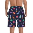thumbnail image 3 of Kdxio Space Dinosaur Pattern Mens Casual Shorts - Drawstring Summer Beach Sports Shorts for Men, 3 of 9