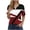 Y075-Red, variant on Ichuanyi Women's Printed V-Neck Button Down T-Shirt Loose Fit Casual Blouse with Short Sleeves Everyday Wear Top Relaxed Style Pullover Shirt, Red, XL