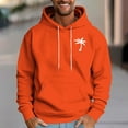 thumbnail image 2 of bbymog Men's Fashion Sweatshirts Print Long Sleeve Pullover Oversized Solid Color Drawstring Hoodies with Pocket Orange B XXXL, 2 of 5