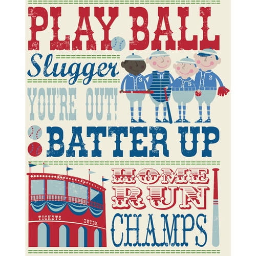 Oopsy Daisy - Canvas Wall Art Play All Day - Baseball 18x24 By Edward Miller