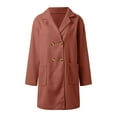 thumbnail image 4 of Winter Coats For Women Thick Wool Trench Coat Long Double Coat Lapel Open Front Jacket With Pockets plus Size Cat for Women Light Jackets for Women plus Size Lightweight Winter Jacket for Women 4x, 4 of 8