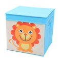thumbnail image 1 of 1 caja de almacenamiento (león azul, aproximadamente 28 x 28 x 28 cm), organizador de juguetes, cubos plegables, para sala de estar, habitación de niños, sala de juegos, patrones de animales, 1 of 5