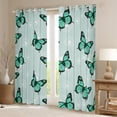 thumbnail image 2 of Manfei Romantic Green Butterfly Curtains Pack of 2 (42x84 Each), Retro Flower Floral Curtains Blackout, Teen Kid Child Adult Bedroom Curtains, Curtains Blackout Bedroom Decor, 2 of 6