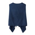 thumbnail image 6 of Xuanfei Women Retro Snap Button Fringed Sleeveless High-Low Hem Western Vest, 6 of 6
